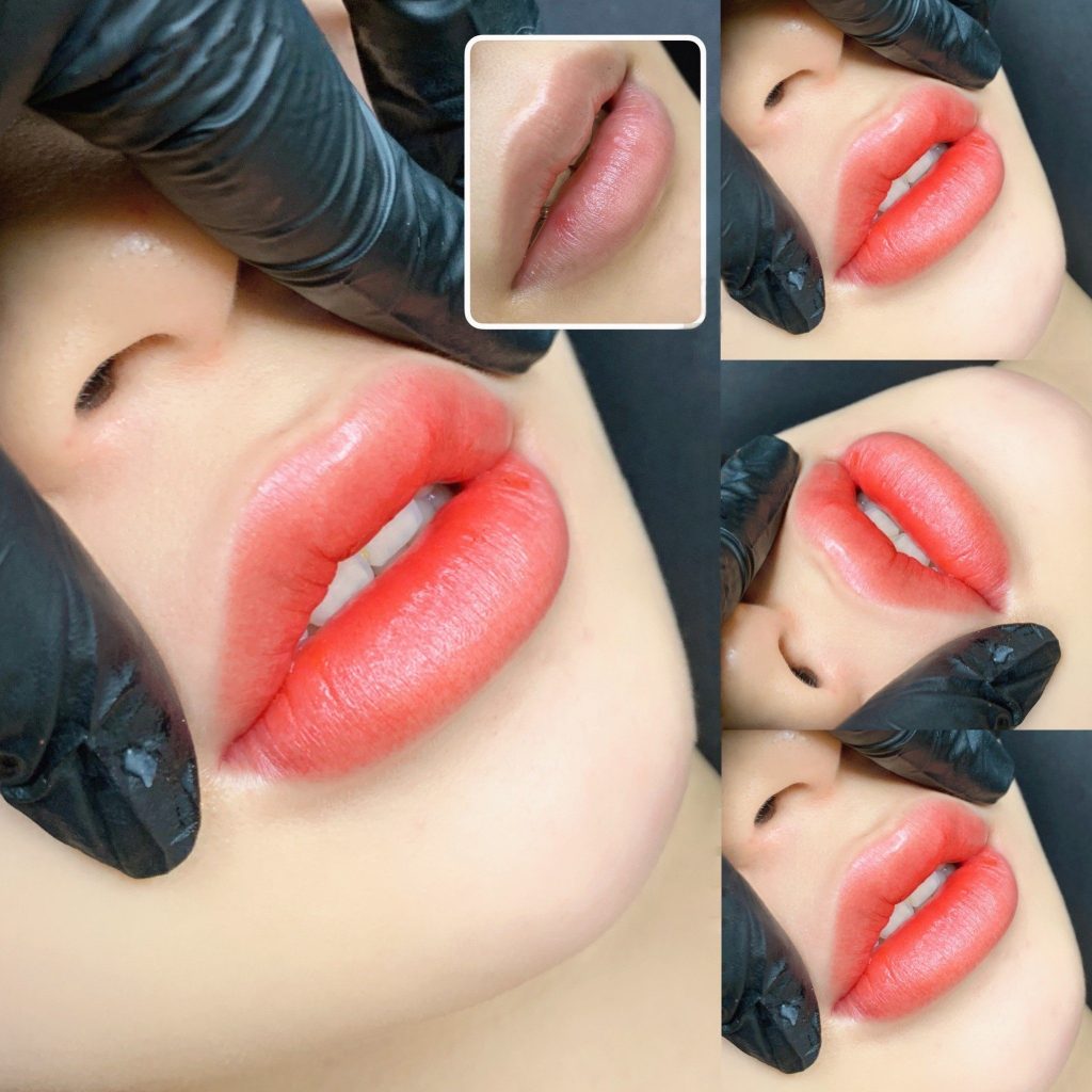 Phun môi truyền thống là phương pháp an toàn mang lại sắc môi tươi tắn cho chị em