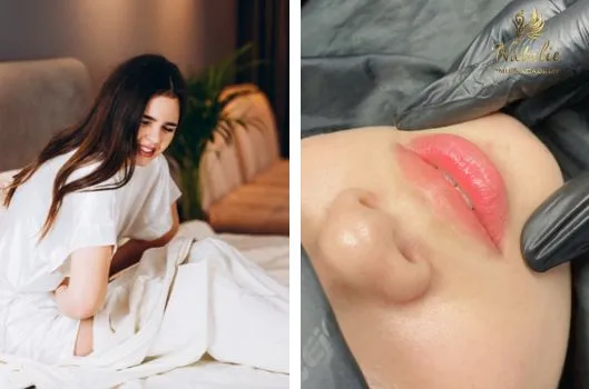 Phun môi khi đến tháng làm tăng cảm giác đau hơn khi thực hiện