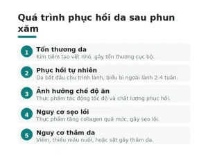Quá trình phục hồi da sau phun xăm