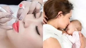 Đang cho con bú không nên phù môi bởi mực xăm có chứa các kim loại nặng có thể gây hại cho sữa mẹ
