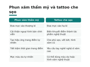 Phun xăm thẩm mỹ và tattoo che sẹo