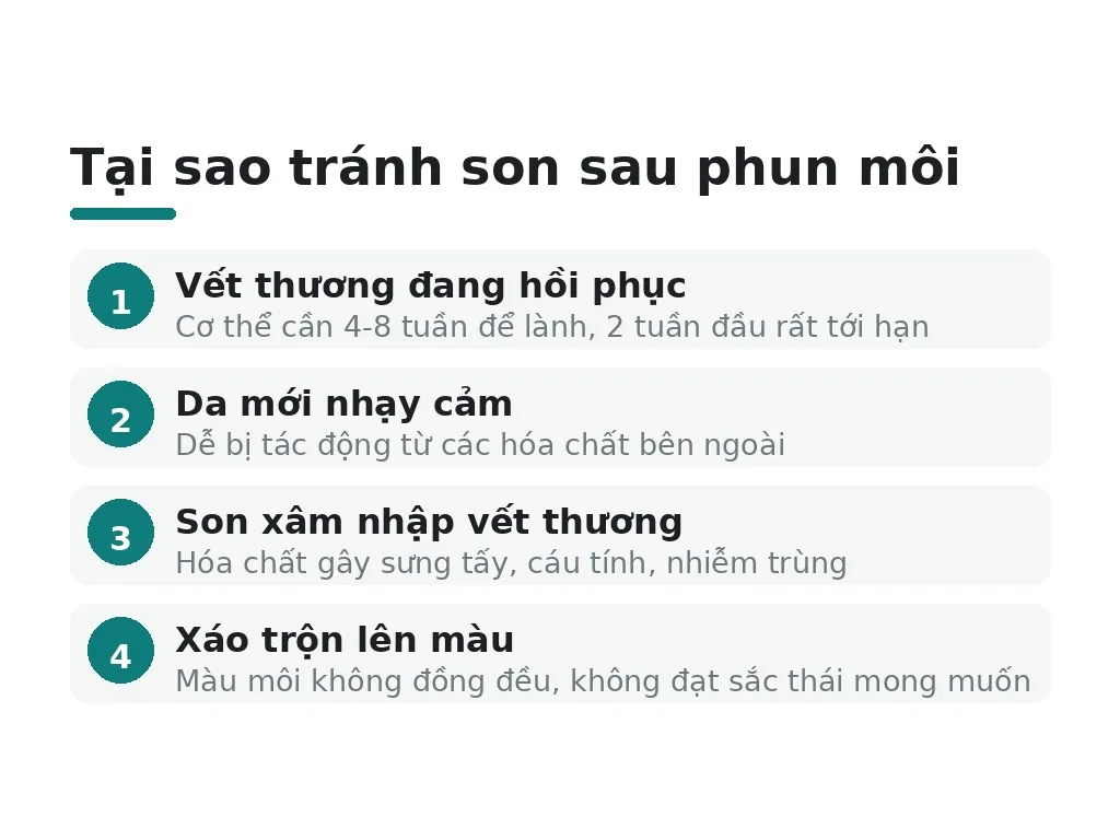Vì sao phải chờ sau phun môi trước khi đánh son?