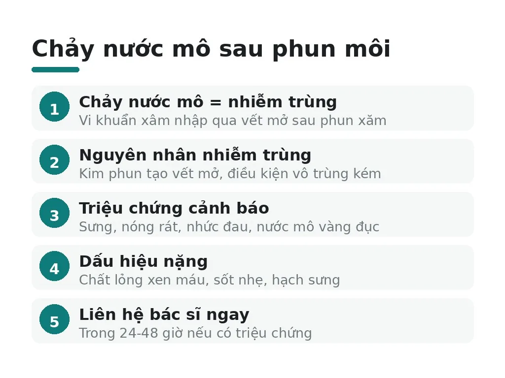 Phun môi bị chảy nước mô là dấu hiệu của vấn đề gì