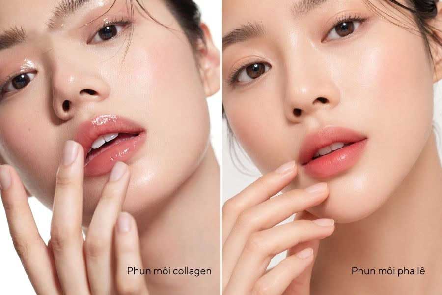 Phun môi collagen giúp môi trông đầy đặn và cuốn hút