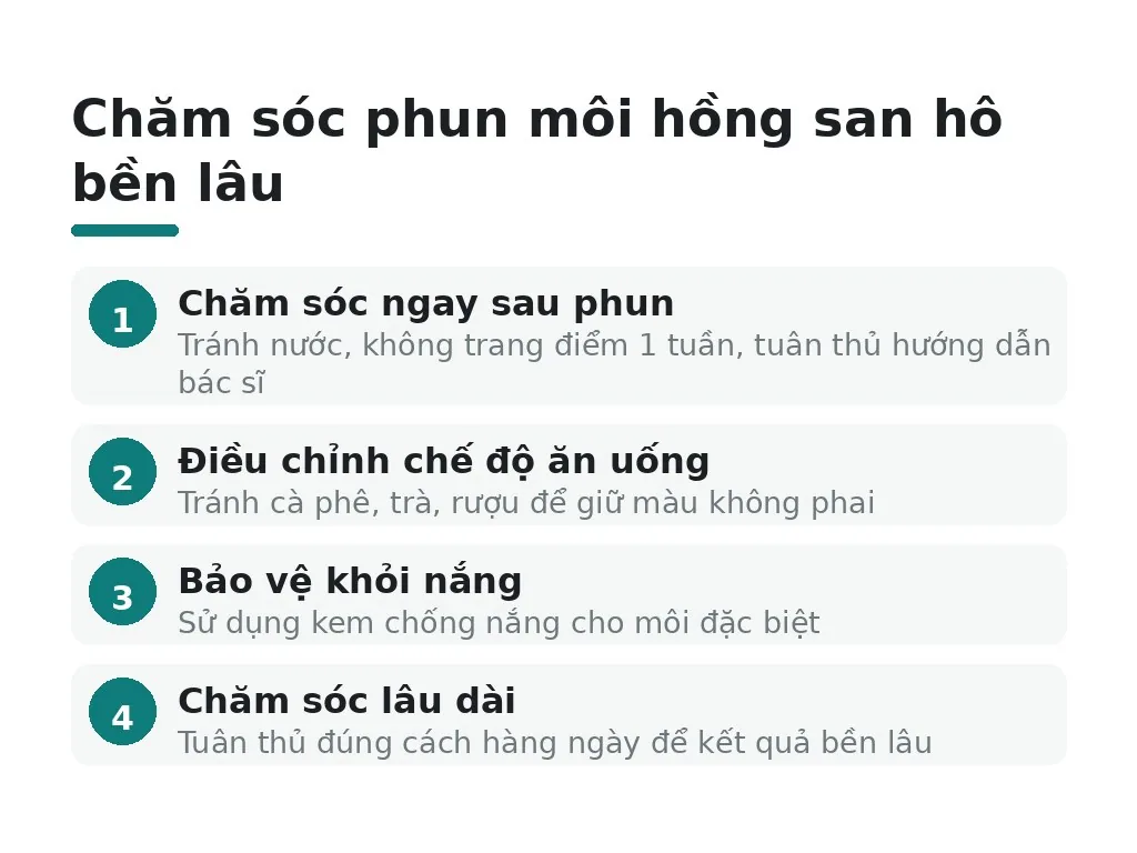 Cách chăm sóc để phun môi hồng san hô bền lâu